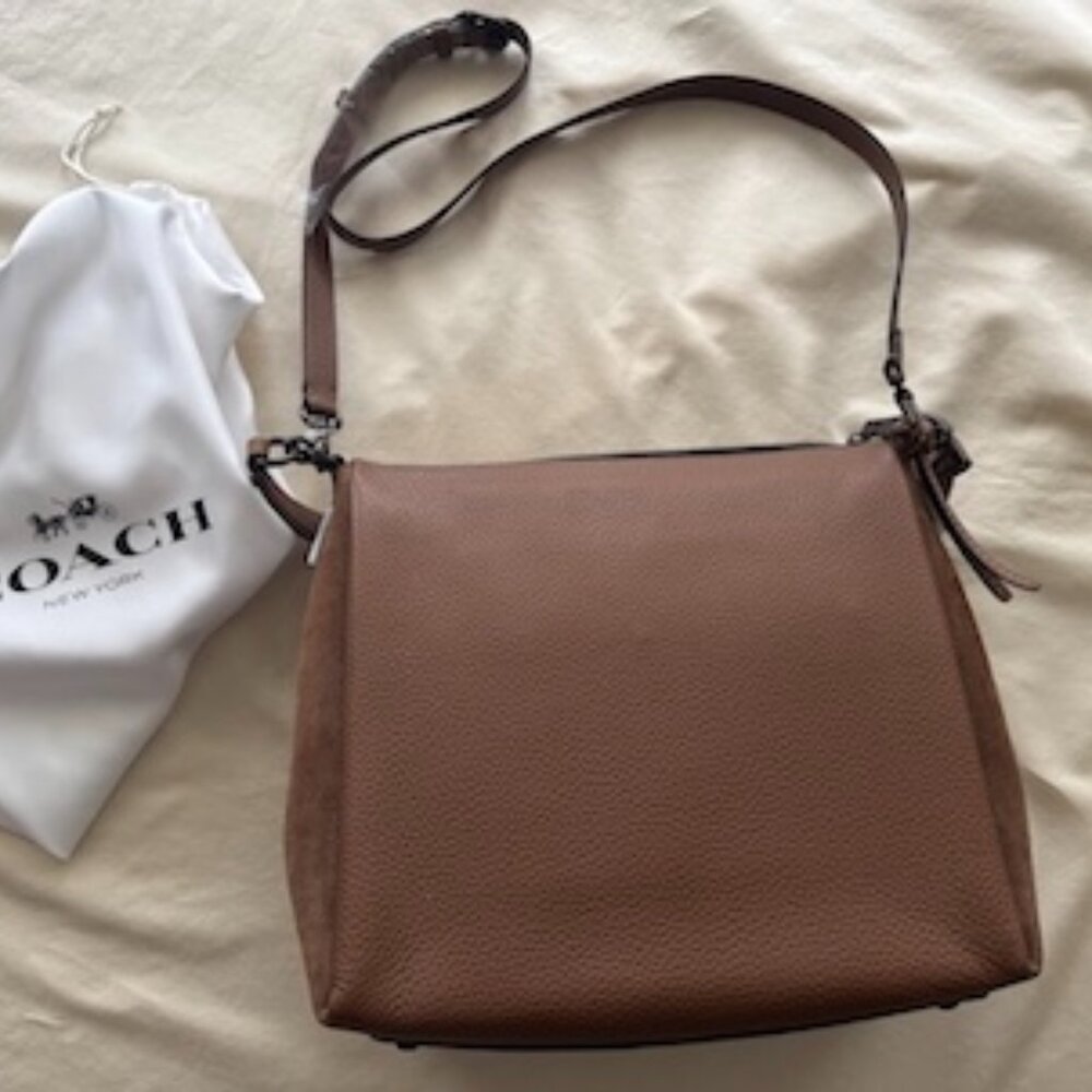 Coach Brown Leather & Suede Crossbody / Bucket Bag – New